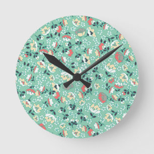 Kleine bloemen (groen) ronde klok