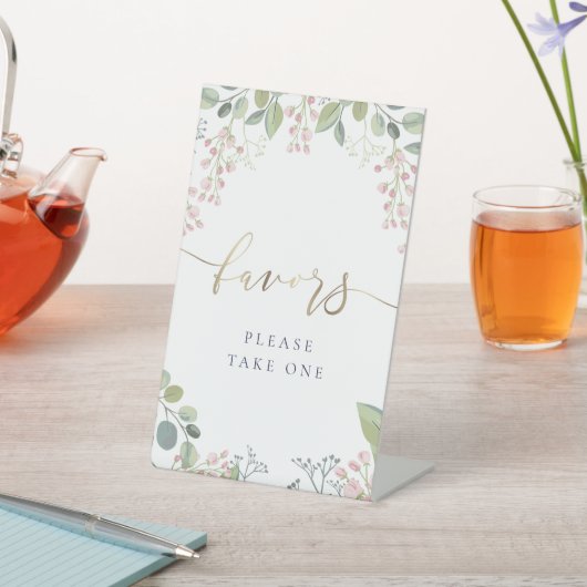 Kleine bloemen gunsten voetstuk teken reclamebord met voetstuk (Insitu)