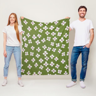 Kleine bloemen, Japans ontwerp Fleece Deken