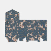 Kleine bloemen lichtblauw patroon bedankdoosjes (Uitgevouwen)