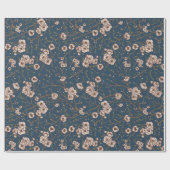 Kleine bloemen lichtblauw patroon cadeaupapier (Vlak)