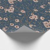 Kleine bloemen lichtblauw patroon cadeaupapier (Hoek)