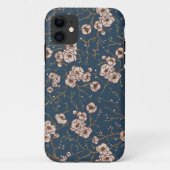 Kleine bloemen lichtblauw patroon Case-Mate iPhone case (Achterkant)