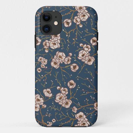 Kleine bloemen lichtblauw patroon Case-Mate iPhone case (Achterkant)