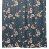 Kleine bloemen lichtblauw patroon douchegordijn (Voorkant)