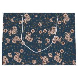 Kleine bloemen lichtblauw patroon groot cadeauzakje