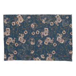 Kleine bloemen lichtblauw patroon kussensloop