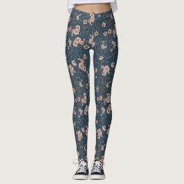 Kleine bloemen lichtblauw patroon leggings