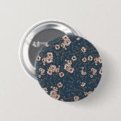 Kleine bloemen lichtblauw patroon ronde button 5,7 cm (Voorkant /achterkant)