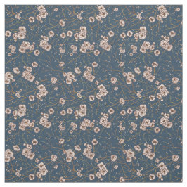 Kleine bloemen lichtblauw patroon stof