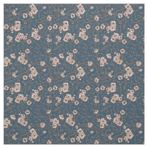 Kleine bloemen lichtblauw patroon stof
