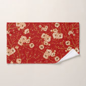 Kleine bloemen op rood patroon bad handdoek (Handdoek)