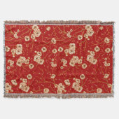 Kleine bloemen op rood patroon deken (Voorkant)