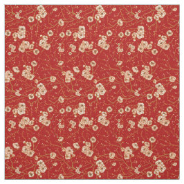 Kleine bloemen op rood patroon stof