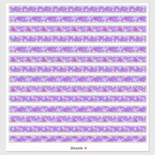 Kleine Bloemen Paarse Smalle Randen Sticker