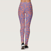 Kleine bloemen Pattern.Blue 01.b Oranje BG Legging (Achterkant)