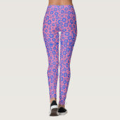 Kleine bloemen Pattern.Blue 01.b Roze BG Leggings (Achterkant)