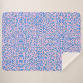 Kleine bloemen Pattern.Blue 02.b Roze BG Sherpa Deken (Voorkant (horizontaal))