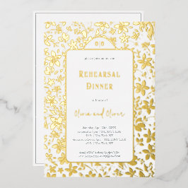 Kleine bloemen repetitie diner folie uitnodiging