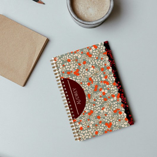 KLEINE BLOEMEN ROOD & GROEN NOTITIEBOEK