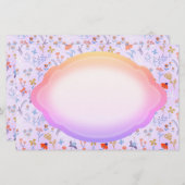 Kleine bloemen roze paars briefpapier (Voorkant / Achterkant)