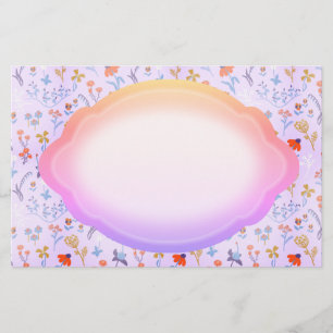 Kleine bloemen roze paars briefpapier