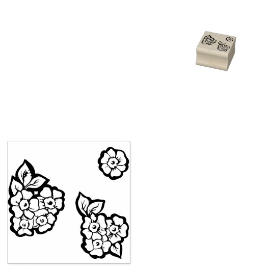 Kleine bloemen rubberstempel (Gestempeld)