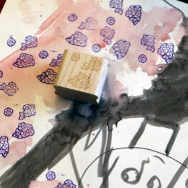 Kleine bloemen rubberstempel
