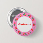 Kleine bloemen Sjabloon Ronde Button 5,7 Cm (Voorkant /achterkant)