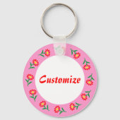 Kleine bloemen Sjabloon Sleutelhanger (Voorkant)