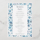 Kleine Bloemen Trouwprogramma Folie Uitnodiging (Achterkant)