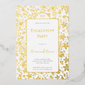 Kleine bloemen verlovingsfeest folie uitnodiging (Voorkant)