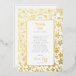 Kleine Bloemen Vrijgezellenfeest Dank u Folie Kaar Folie Uitnodiging