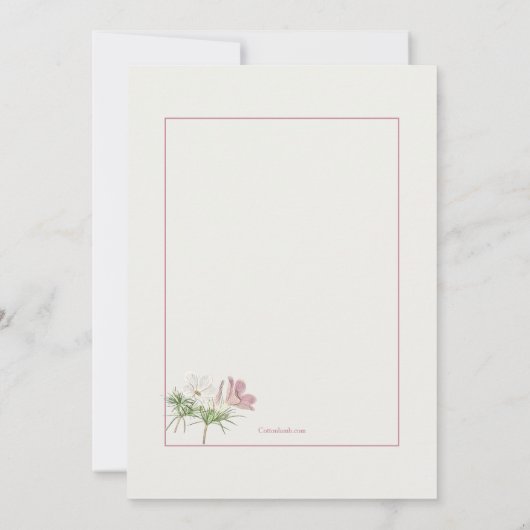 Kleine bloemendouche kaart (Achterkant)