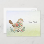 Kleine bloemengoudvogel ansichtkaart briefkaart (Voorkant / Achterkant)