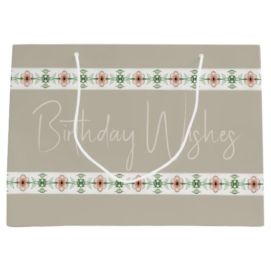 Kleine bloemenstreep groot cadeauzakje (Voorkant)