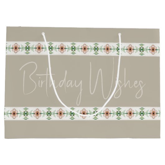 Kleine bloemenstreep groot cadeauzakje (Achterkant)