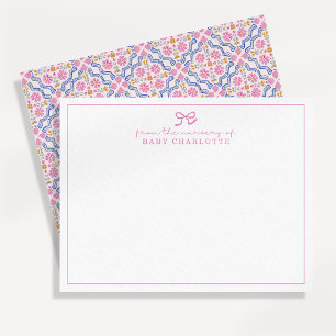 Kleine bloemige volksnurserybriefkaart kaart