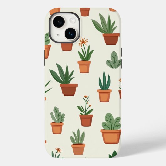 Kleine bloempot iPhone case (Achterkant)