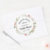Kleine Bloesems Aquarel Bloemen Bruidsfavoriet Ronde Sticker (Envelop)