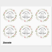 Kleine Bloesems Aquarel Bloemen Bruidsfavoriet Ronde Sticker (Vel)