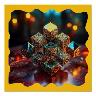 Kleine blokken met geometrische Design gestapeld Perfect Poster