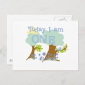 Kleine Bluebird 1e verjaardag Tshirts en geschenke Briefkaart (Voorkant / Achterkant)