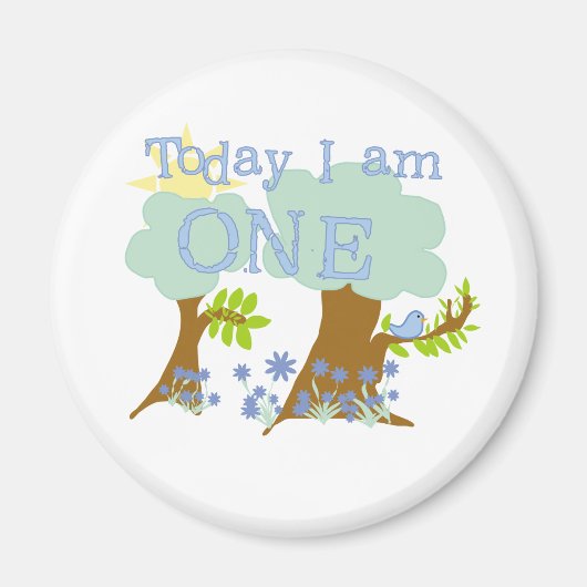 Kleine Bluebird 1e verjaardag Tshirts en geschenke Magneet (Voorkant)