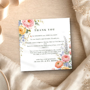 Kleine Blush Pastel Bloemen dank je Kaart