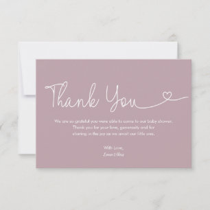 Kleine Blush Roze Baby Meisje Shower Script Hart Bedankkaart