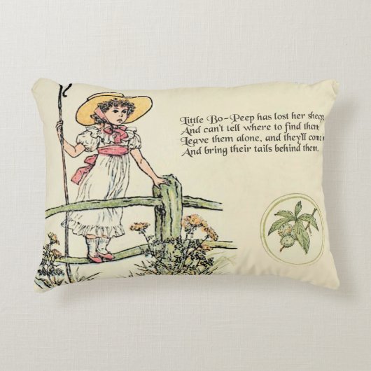 Kleine Bo-Peep: Klassieke Kate Greenaway Kwekerij Accent Kussen (Voorkant)