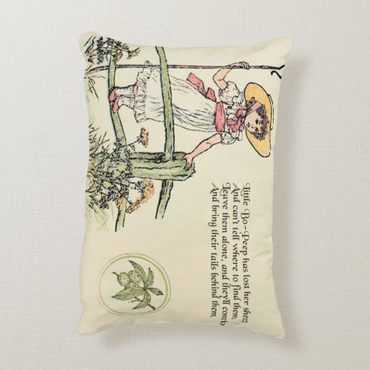 Kleine Bo-Peep: Klassieke Kate Greenaway Kwekerij Accent Kussen (Achterkant (Verticaal))