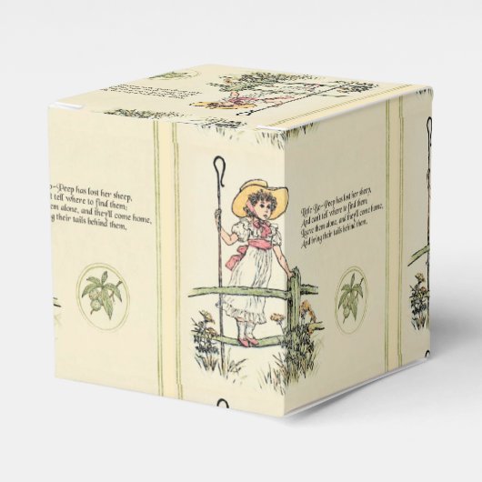 Kleine Bo-Peep: Klassieke Kate Greenaway Kwekerij Bedankdoosjes (Voorkant Zijde)