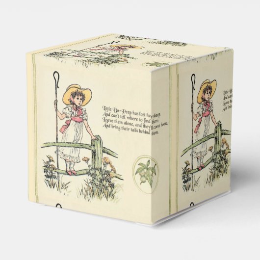 Kleine Bo-Peep: Klassieke Kate Greenaway Kwekerij Bedankdoosjes (Achterkant)